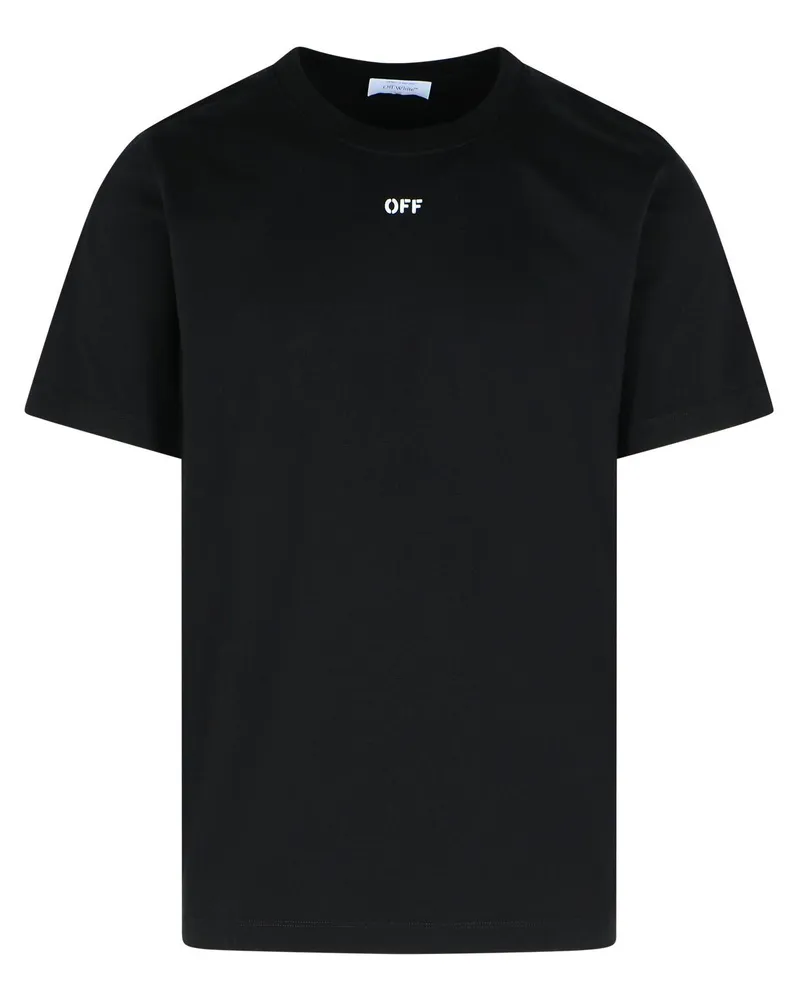 OFF-WHITE Pinsel Pfeil' schwarzes Baumwoll -T -Shirt Black