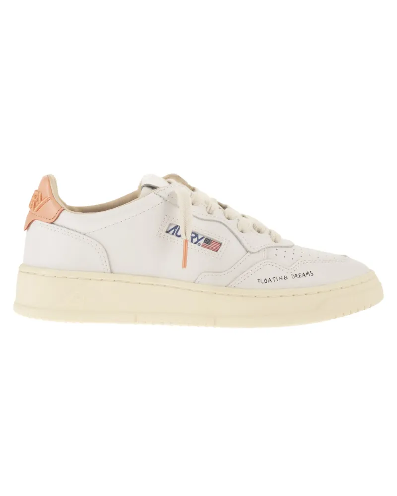AUTRY Medalist Low-Ledersneaker mit geprägtem Logo White