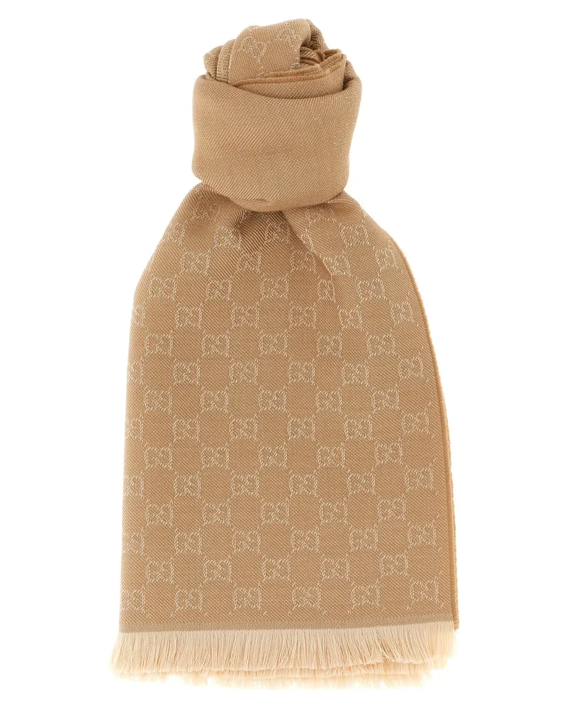 Gucci Gg Wollschal Beige