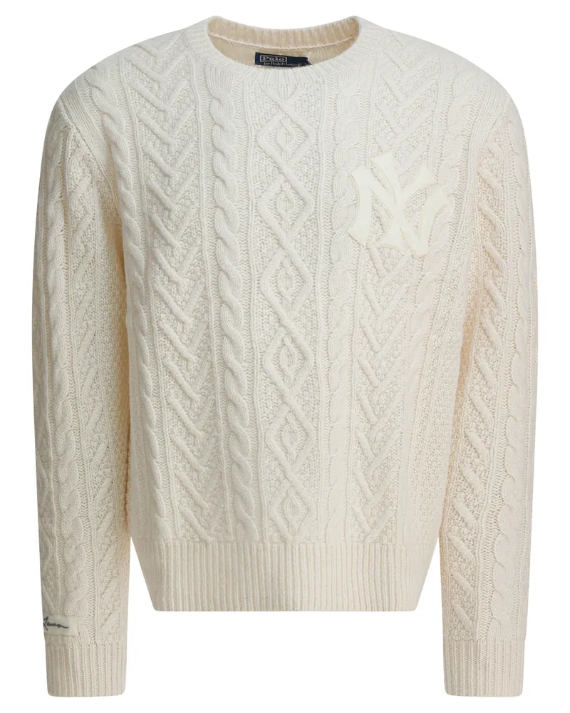 Ralph Lauren New York Yankees™“ Rundhalspullover aus Wolle und Alpaka White