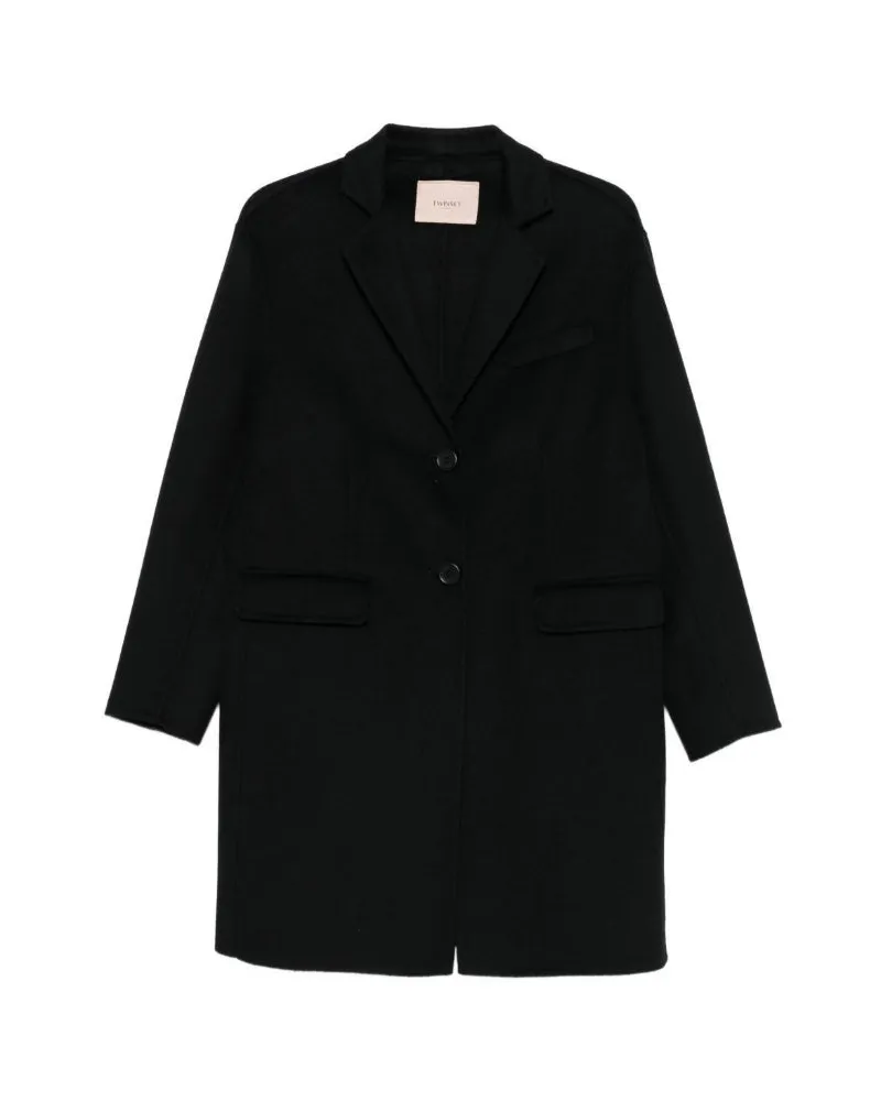 Twin-Set Langer Stoffmantel im Twin-Set Black