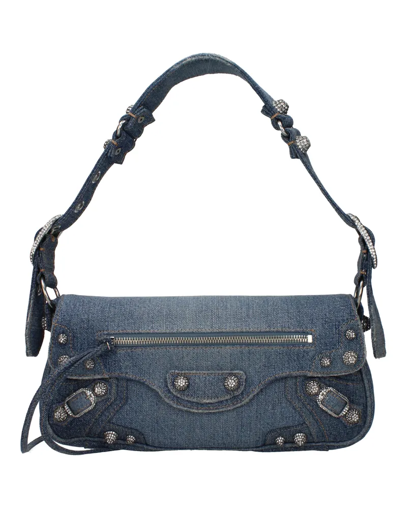 Balenciaga Damens Umhängetaschen Blau/Jeansstoff -