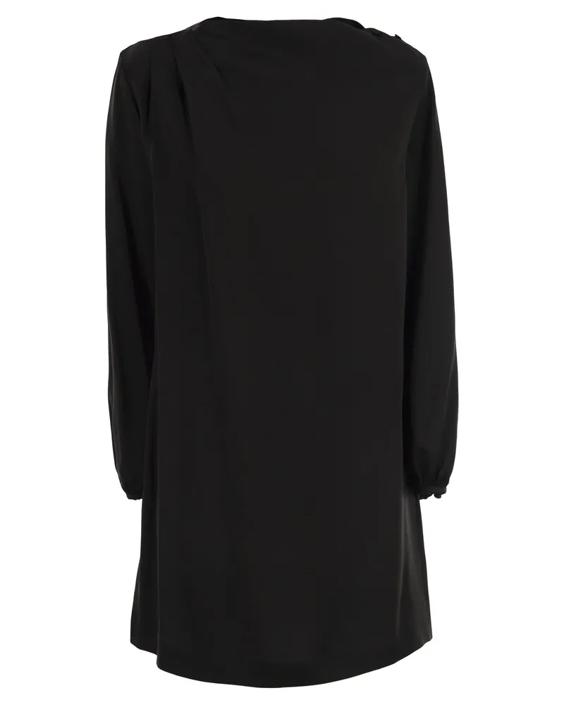 Weekend Max Mara Cabina1234 Minikleid aus glänzendem Satin-Reverse-Stoff Black