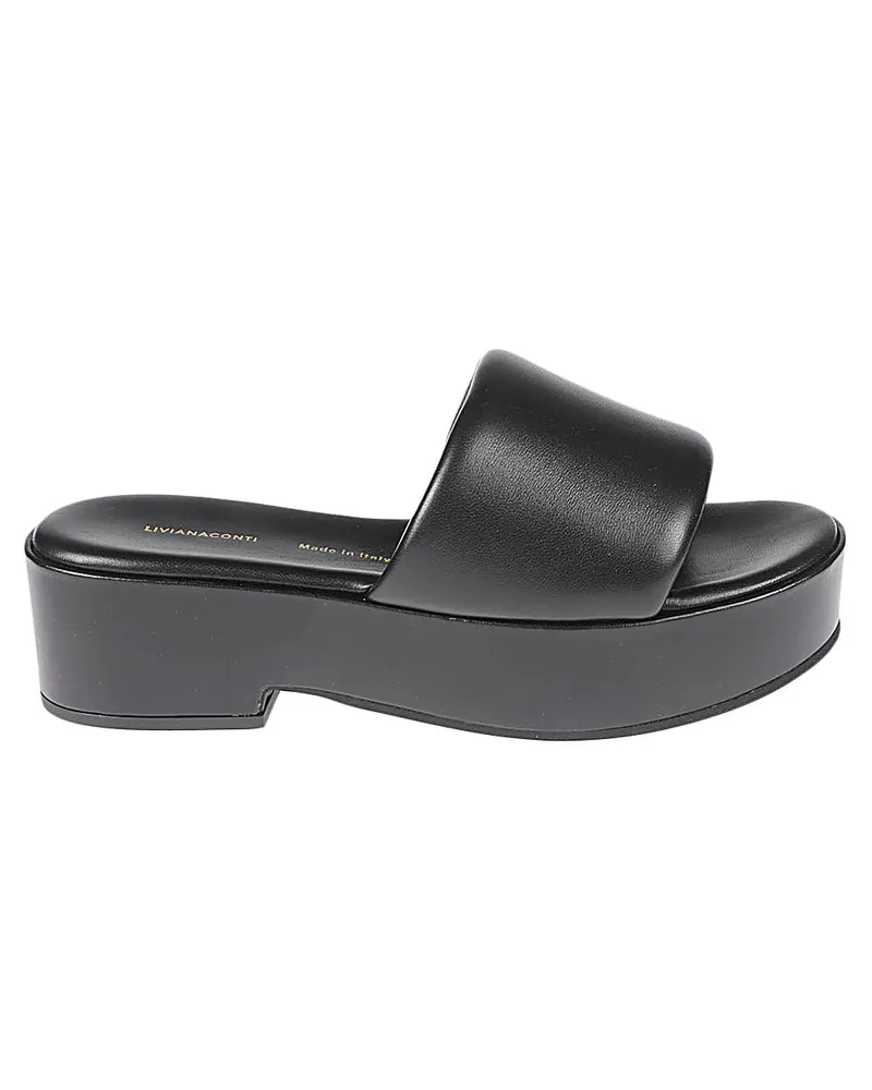 Liviana Conti Lederplattform Maultiere Black