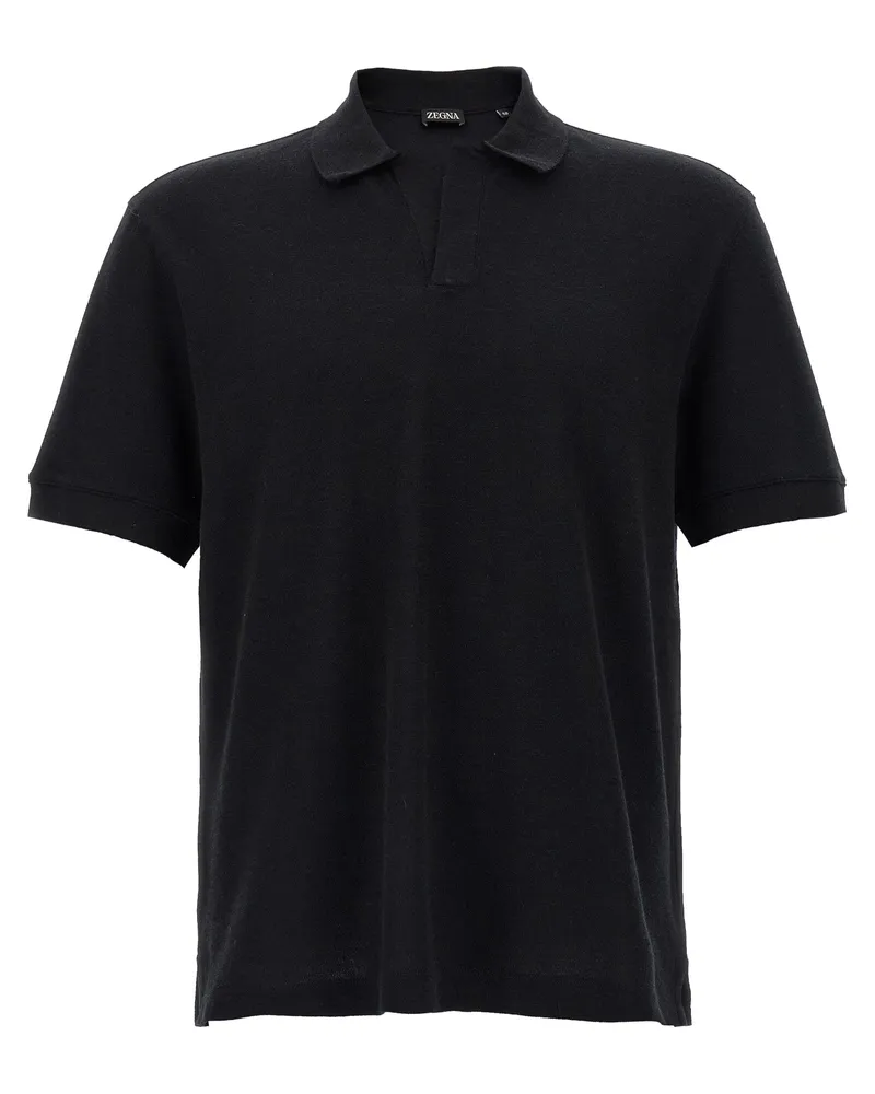 Ermenegildo Zegna Cashmere Polo Shirt Black
