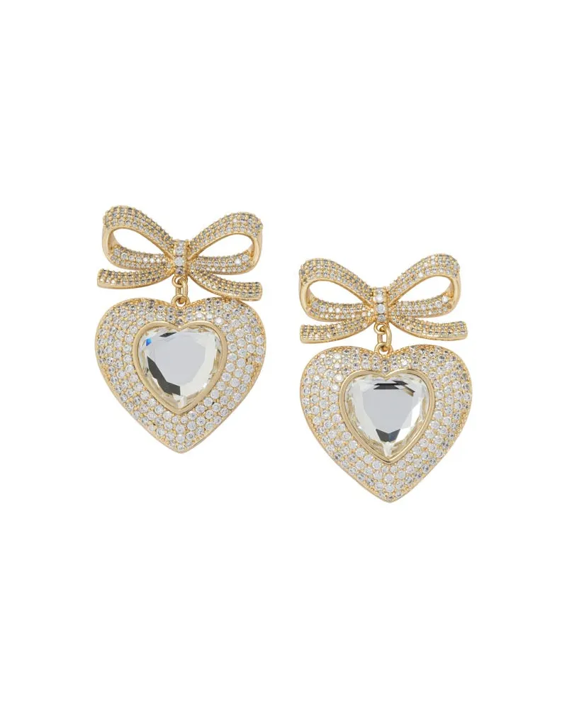 Self-Portrait Selbstporträt-Ohrringe in Herzform mit verzierter Schleife Gold