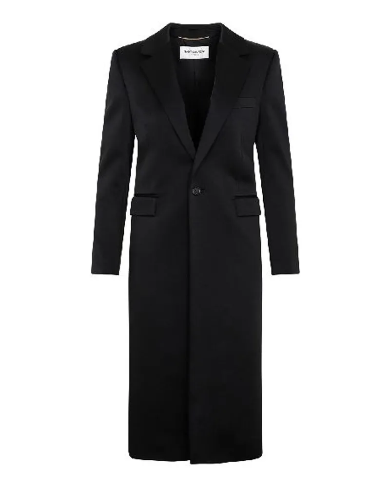 Saint Laurent Satinmantel Schwarz