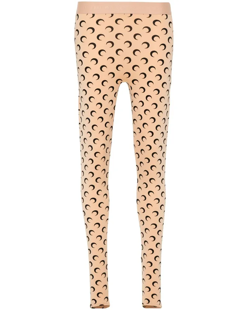 Marine Serre Moon Steigbügelleggings Beige