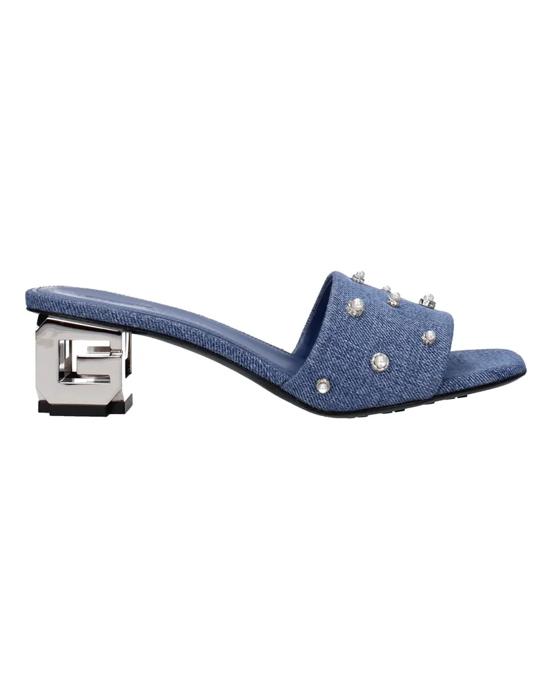 Givenchy Sandals Kätzchen Frau Stoff Blau/Jeans -