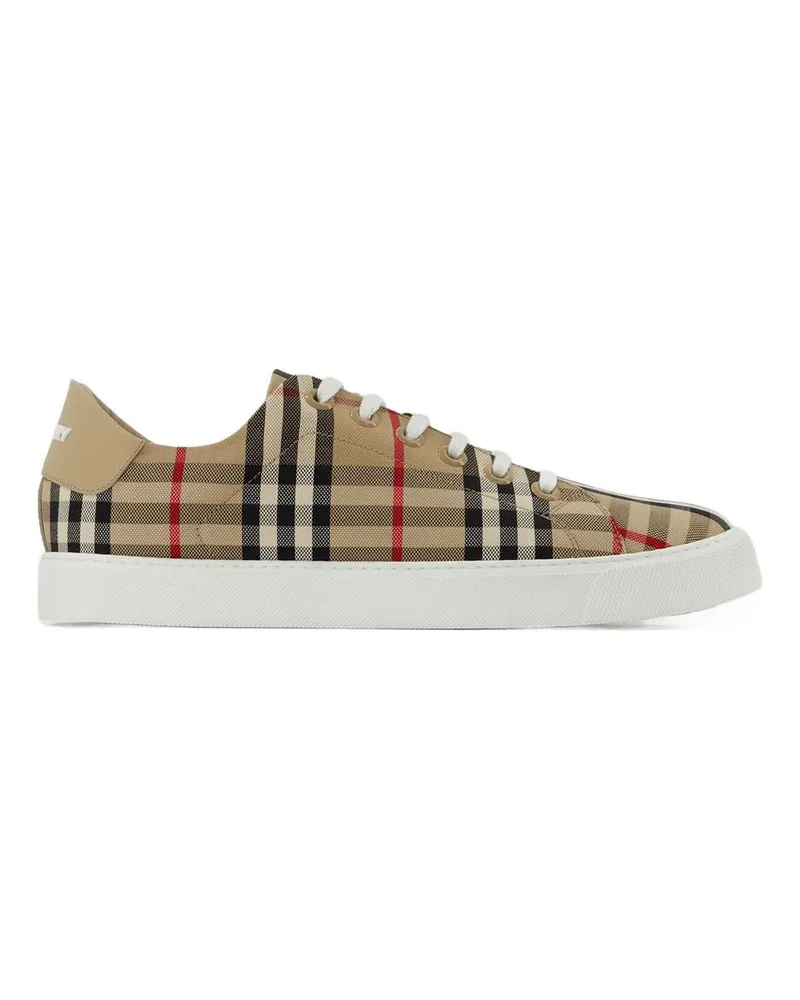 Burberry Lf tnr Newalbridge LCHK Sneakers  Beige Baumwolle Beige