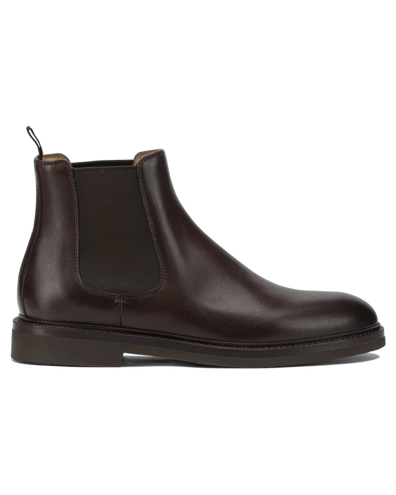 Brunello Cucinelli Chelsea-Stiefel aus Leder Brown