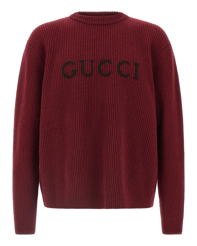 Gucci Gucci Intarsienpullover Bordeaux