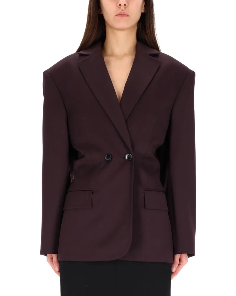 Magda Butrym Straight Wool Blazer Bordeaux