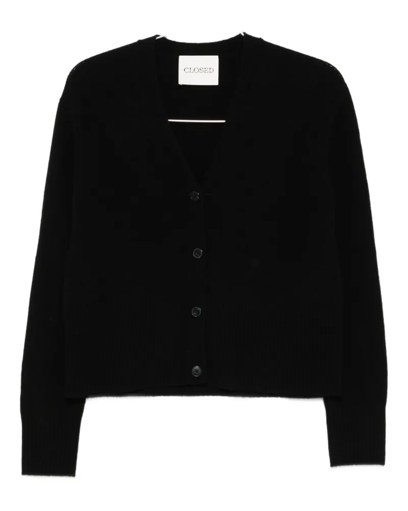 Closed Geschlossene Wolle gegen Hals -Strickjacke Black