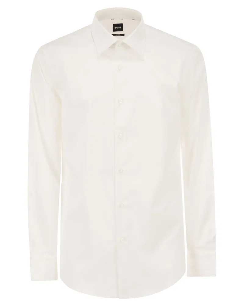 HUGO BOSS Slim-Fit-Hemd von  aus bügelleichter Stretch-Baumwollpopeline White