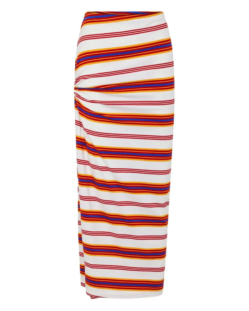 Paco Rabanne gestreifter drapierter Rock Stripes