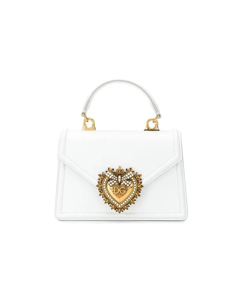 Dolce & Gabbana Devotion kleine Lederhandtasche White