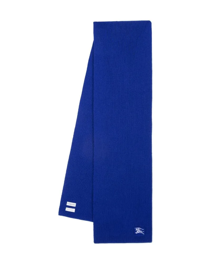 Burberry Mu gerippte Schal  Wolle blau Blau