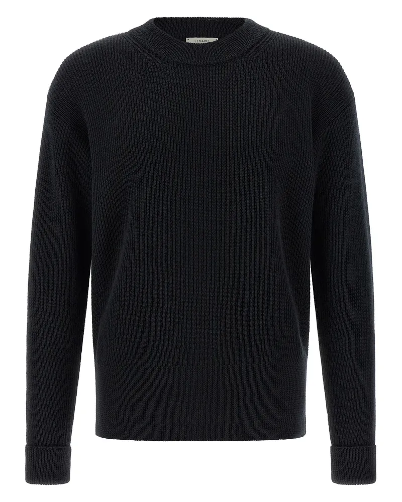 Christophe Lemaire Pullover aus gerippter Wolle Black