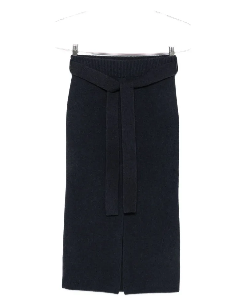 Emporio Armani Wool Midi Rock Blue