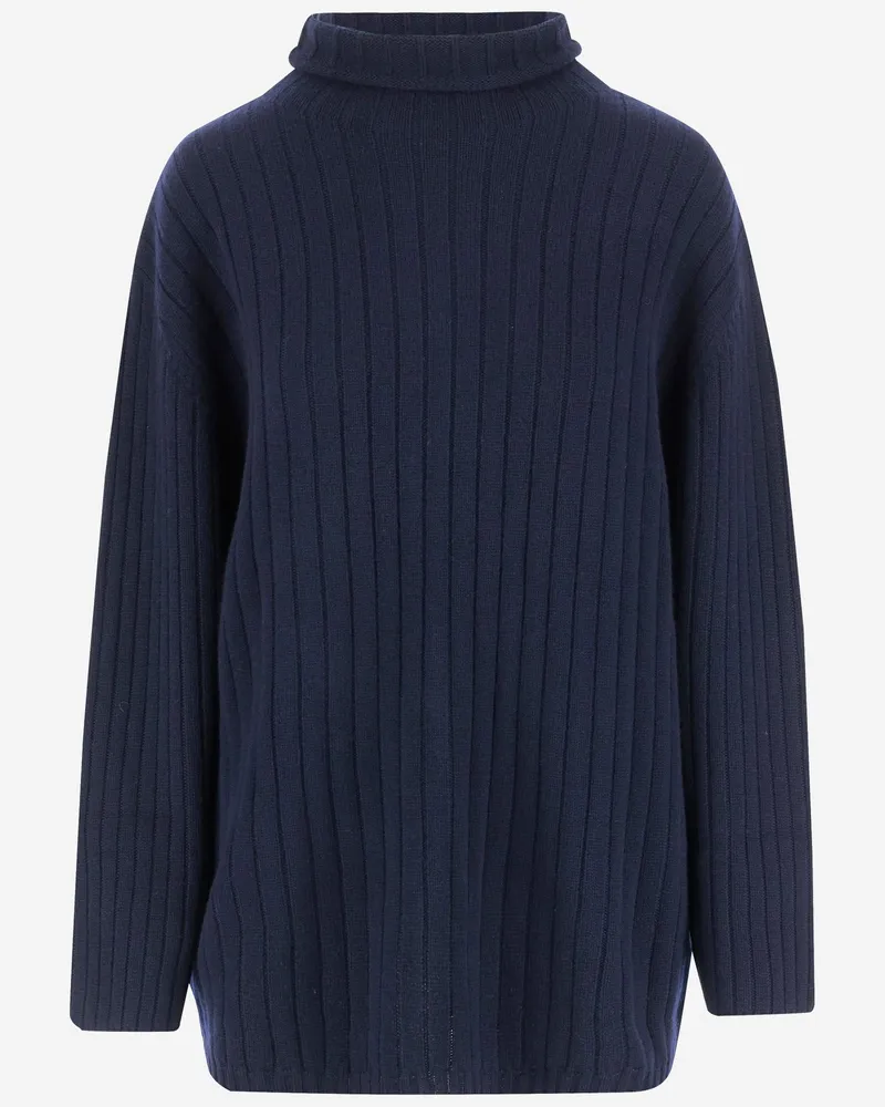 ASPESI gerippter Wollpullover Blue