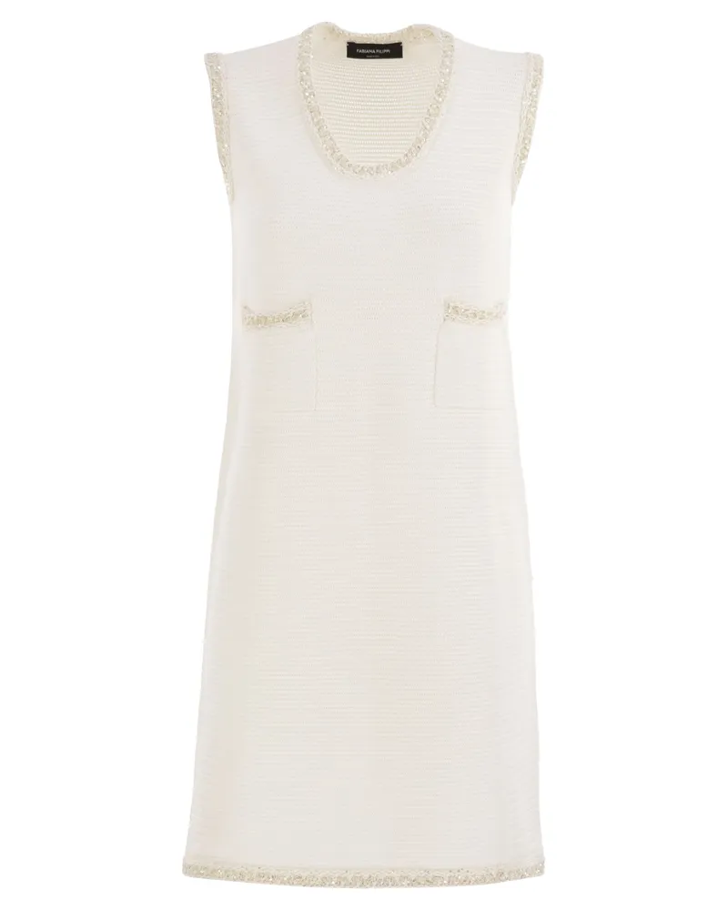 Fabiana Filippi gestricktes Mini -Kleid mit Paillettenkante White