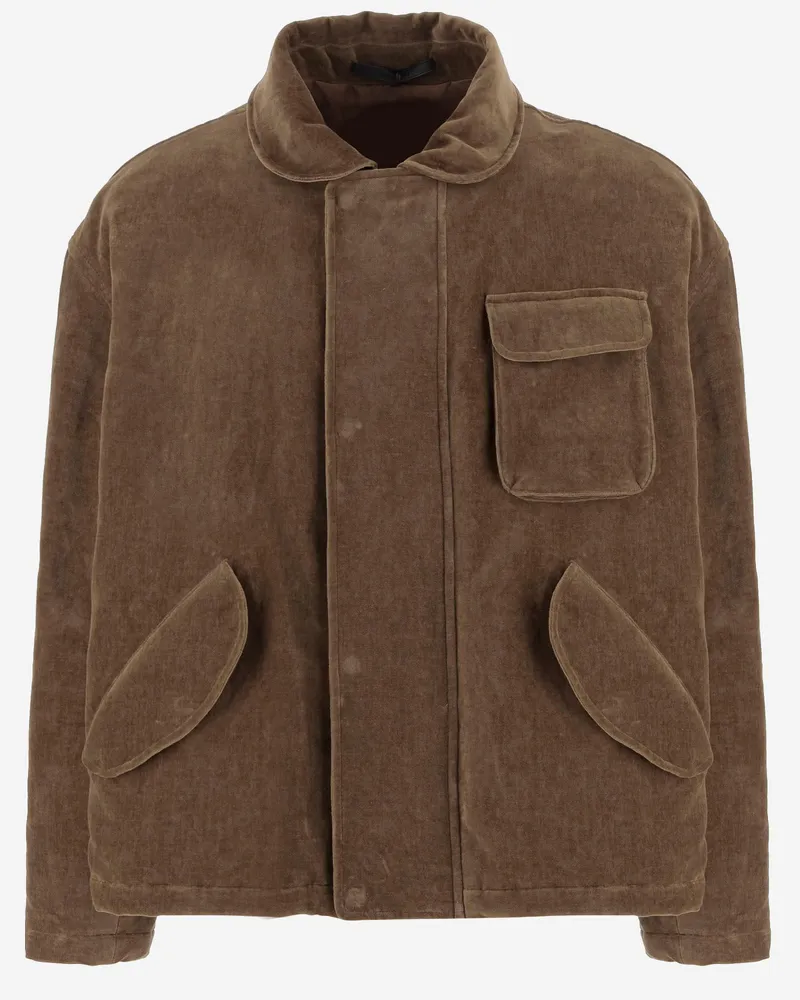 Giorgio Armani Baumwolle und Leinenjacke Brown