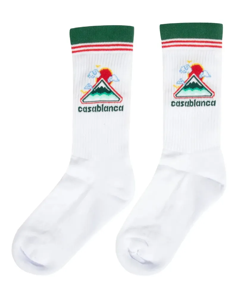 Casablanca Paris Logo -Socken White