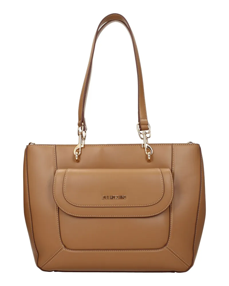 Moschino Liebe Moschino -Umhängetaschen Öko -freundliche Frau Polyurethan Brown/Kamel -