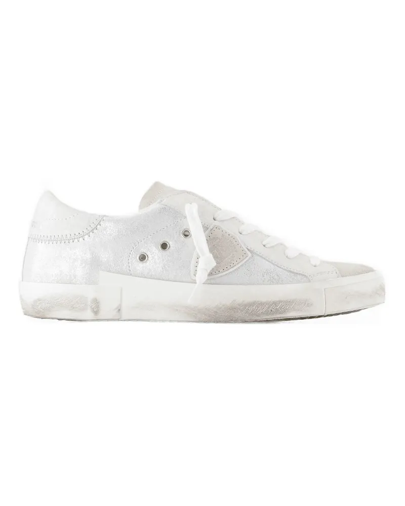 Philippe Model PRSX LOW Sneakers  Leder Silber Silver