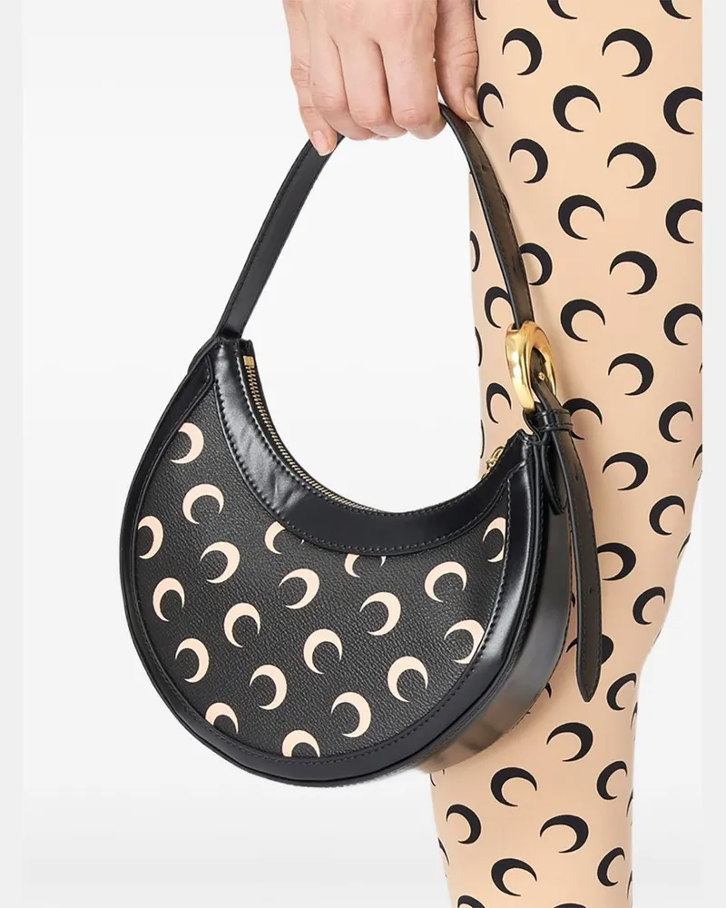 Marine Serre Moon Canvas Eclipse Mini-Tasche Black