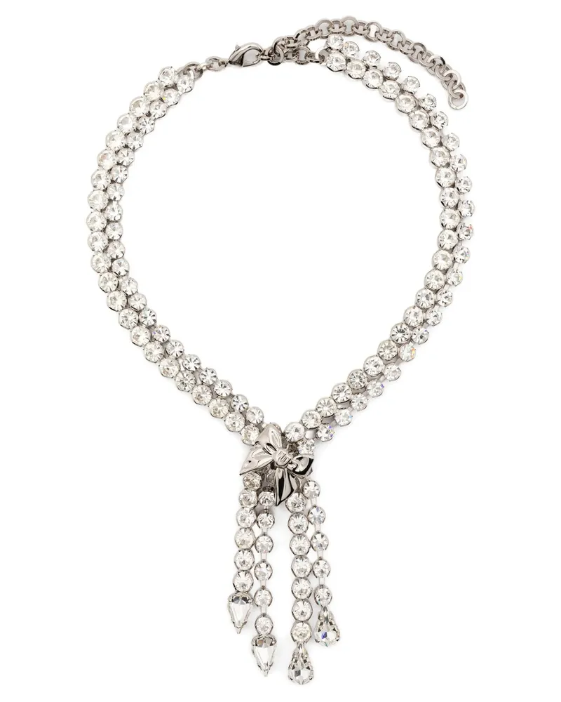 Alessandra Rich Bogenkristalle Halskette Silver