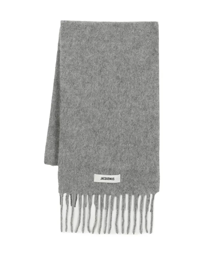 Jacquemus L'Echarpe Carro Schal  Wolle grau Grau