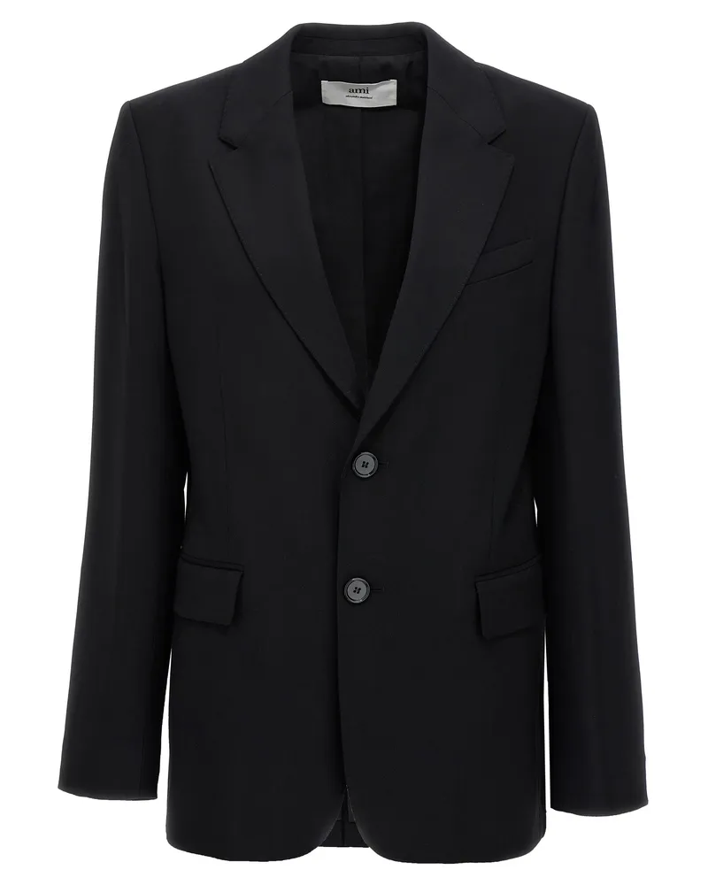 AMI Paris Single Breasted Blazer Black