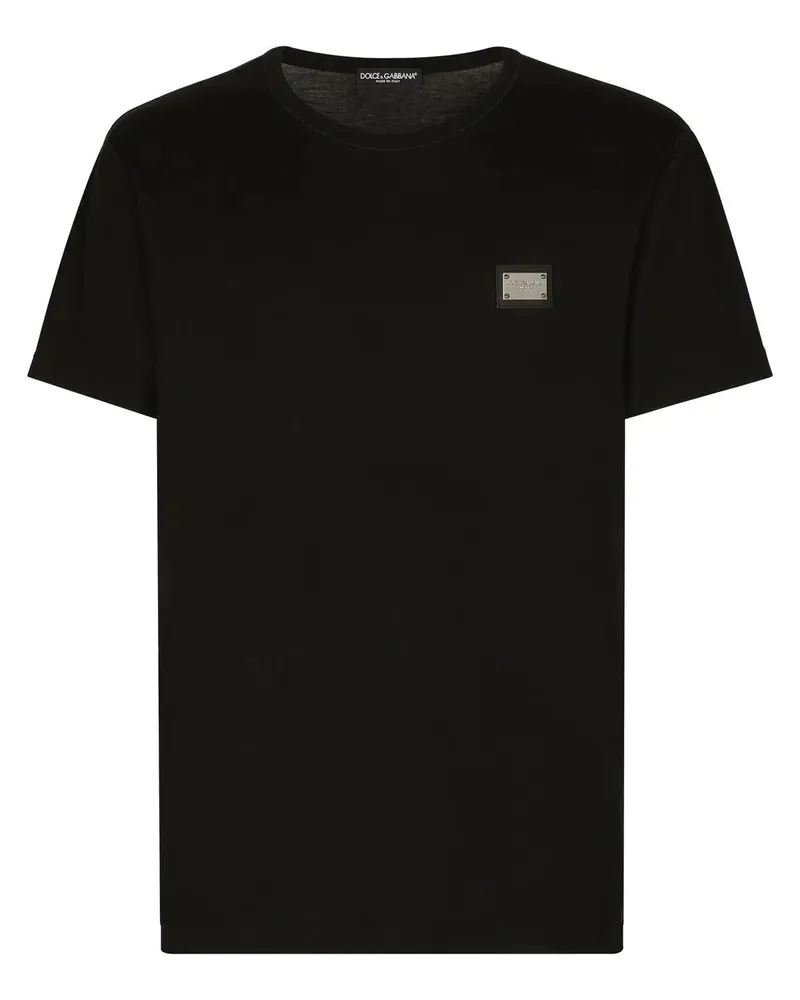 Dolce & Gabbana T -Shirt mit Logo Plaque Blue