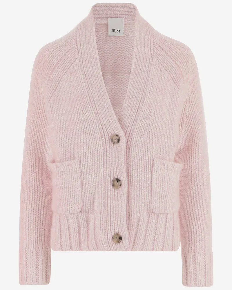 ALLUDE Gegen Kaschmir -Strickjacke anspielend Pink