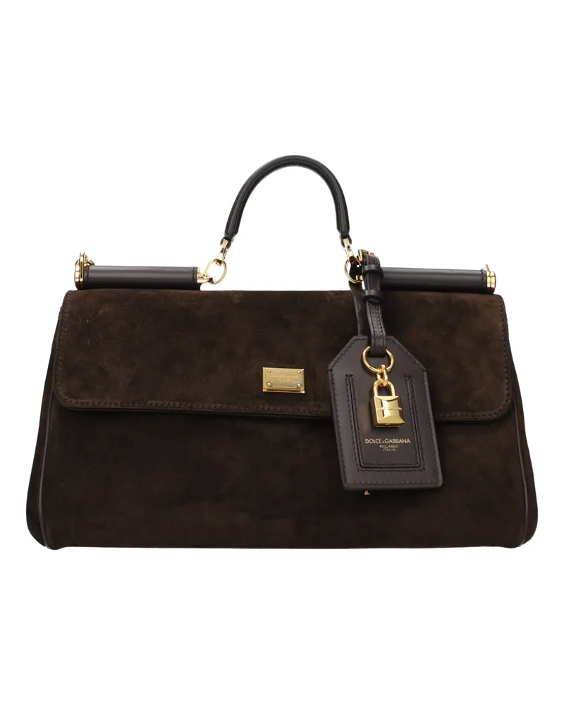 Dolce & Gabbana Dolce&Gabbana Damens My Sicily Handtasche Wildleder Braun/Ebenholz -