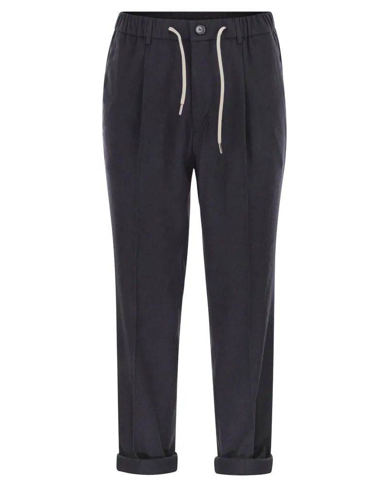Herno Hose aus Kaschmir und Seide Blue