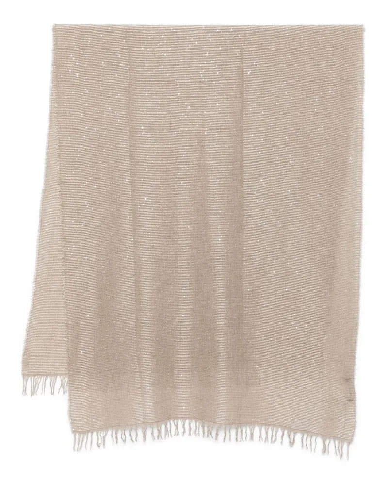Fabiana Filippi Cashmere und Seidenschal Beige