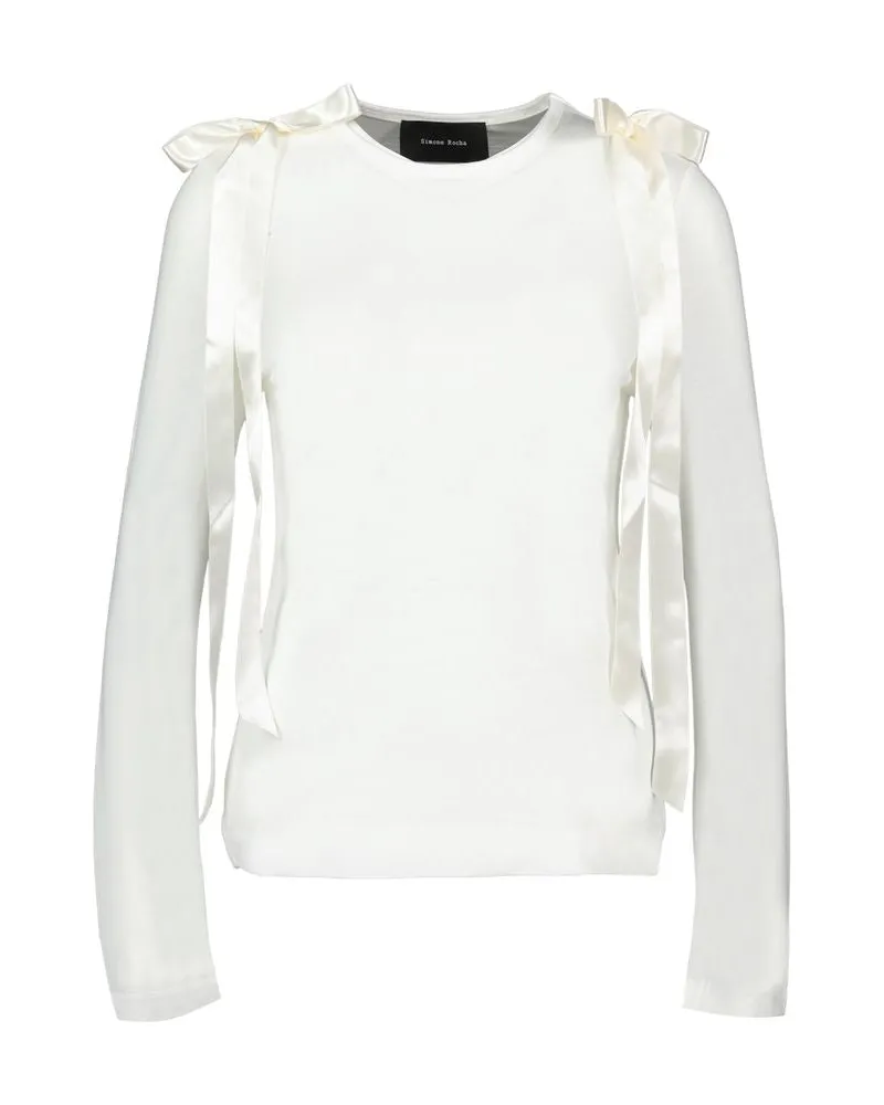 Simone Rocha Bogenschwanz -T -Shirt  Synthetic White White