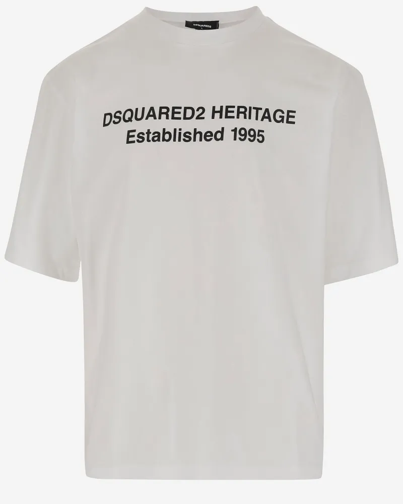 Dsquared2 Baumwoll -T -Shirt mit Logo White
