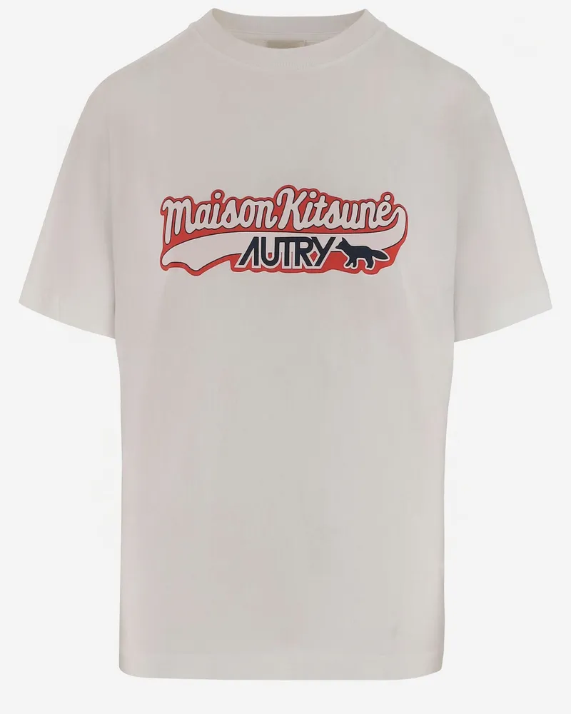 AUTRY Autry X Maison Kitsune Baumwoll -T -Shirt White