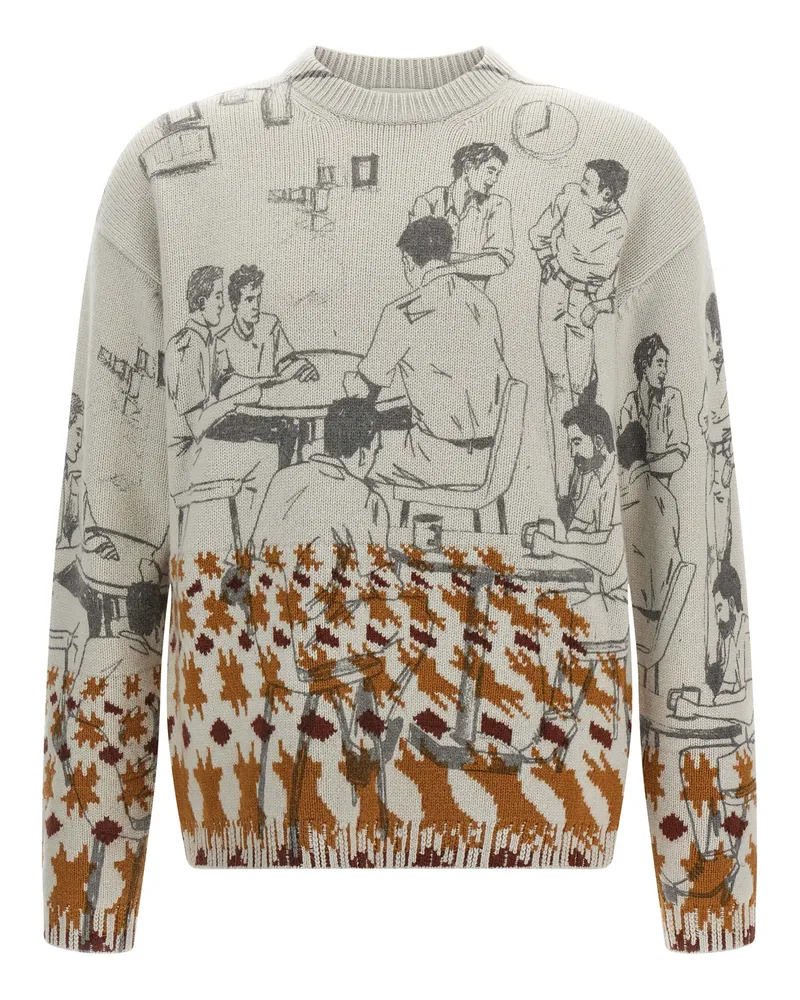 J.W.Anderson J.W.VERSON Jacquard Musterpullover Gray