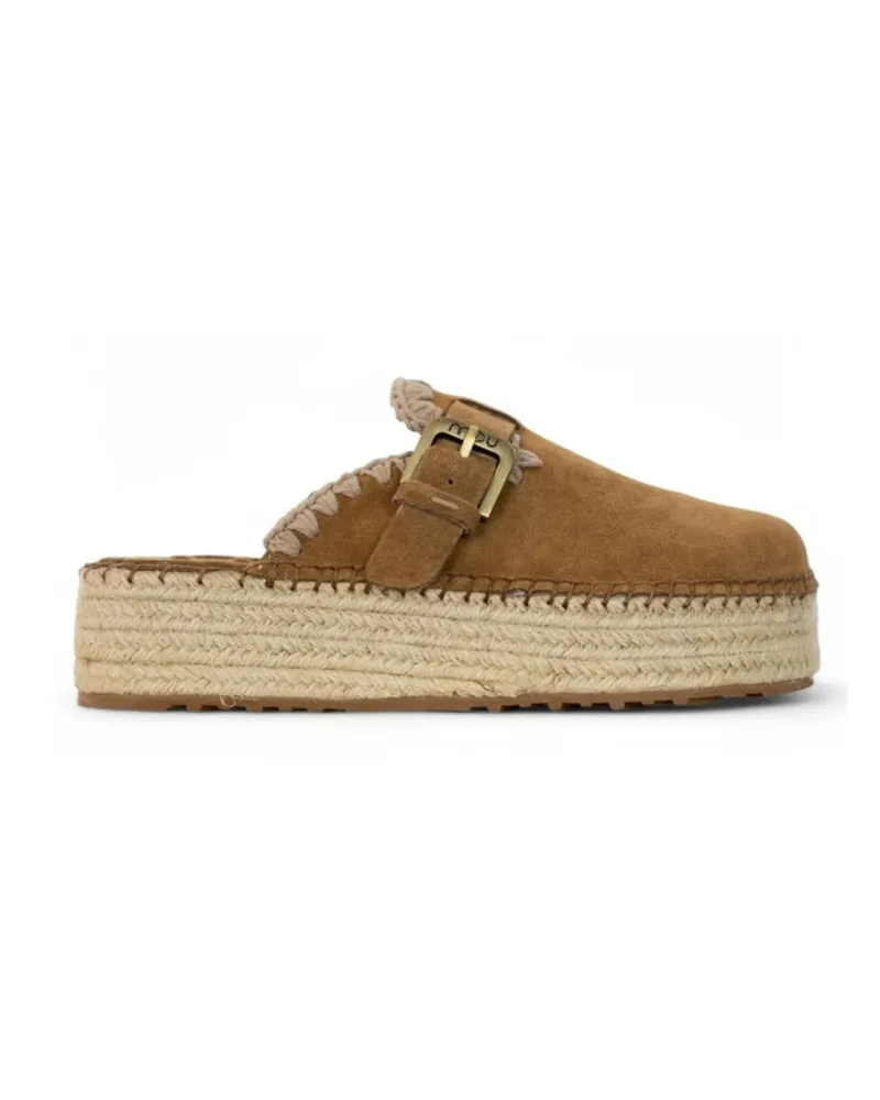Mou Jute Clog Plain Wildleder Brandy