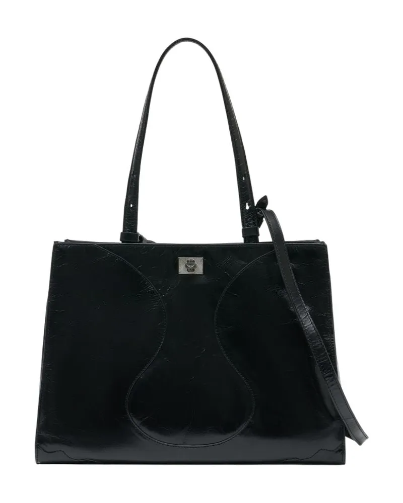 Zadig & Voltaire Jack Vintage Shopper Tasche  Leder Schwarz Schwarz