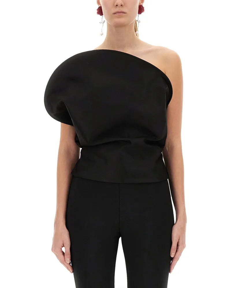 Magda Butrym skulpturaler Bustier Top Black