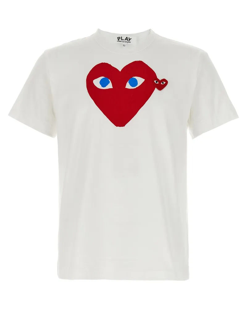Comme des Garçons Comme des Garçons spielen gedrucktes T -Shirt und Logo Patch Red