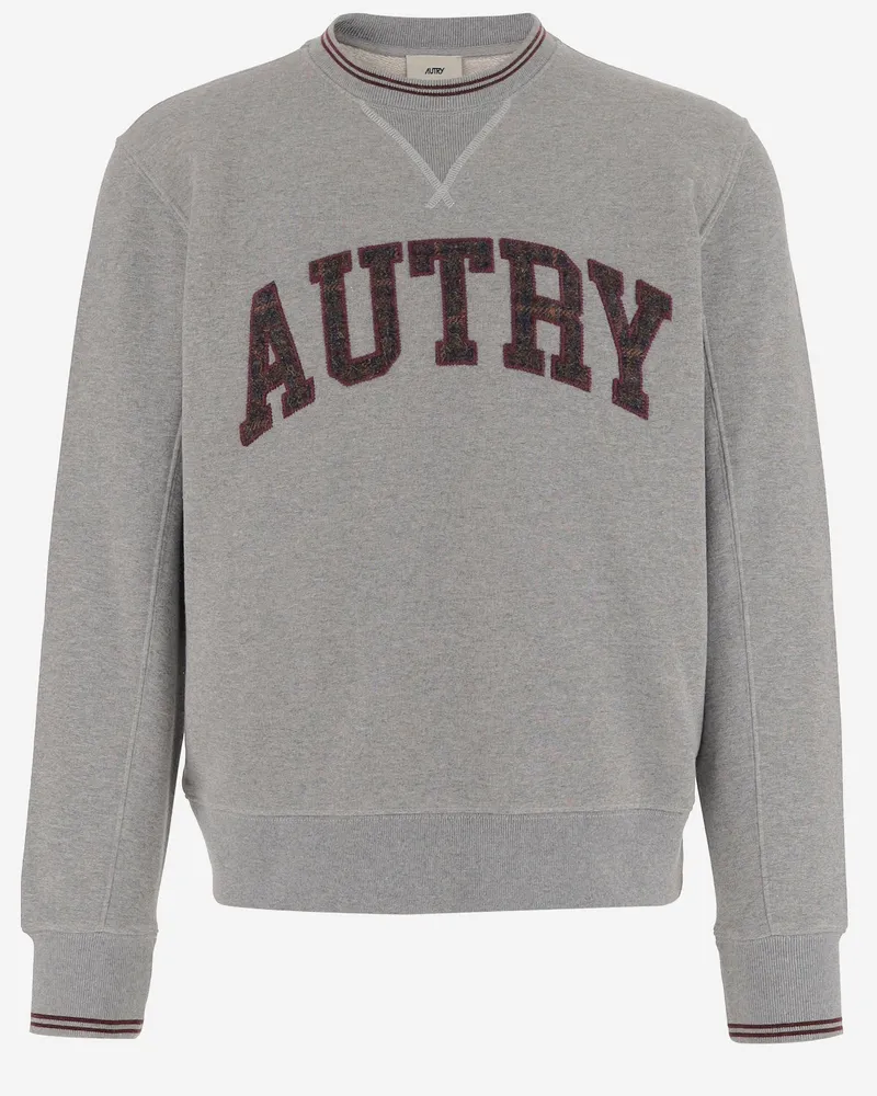 AUTRY Cotton Sweatshirt mit Logo Grey