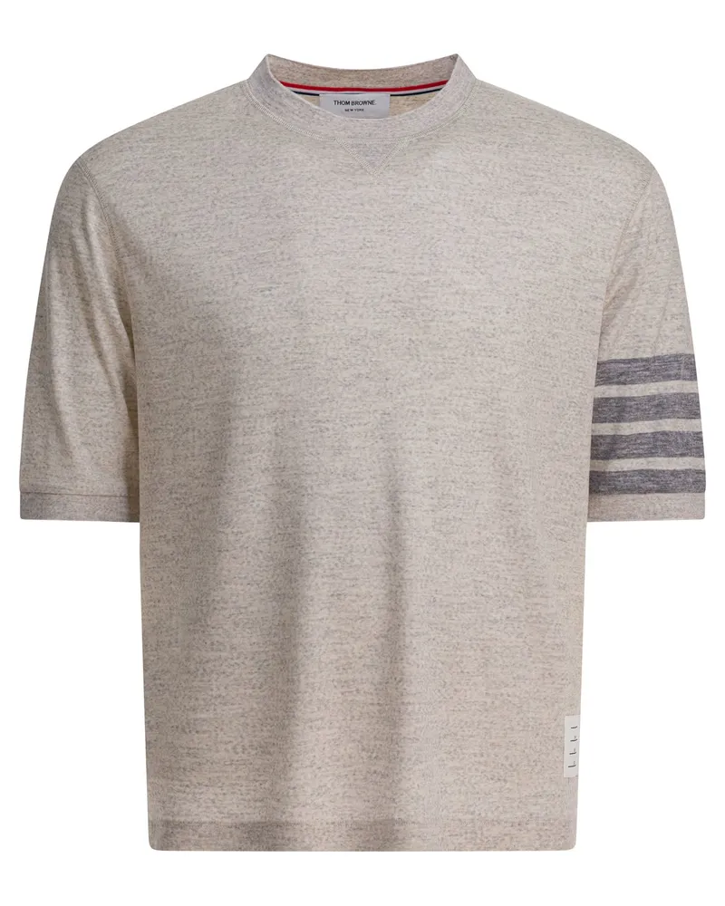 Thom Browne Woll-T-Shirt „4 Bar Grey