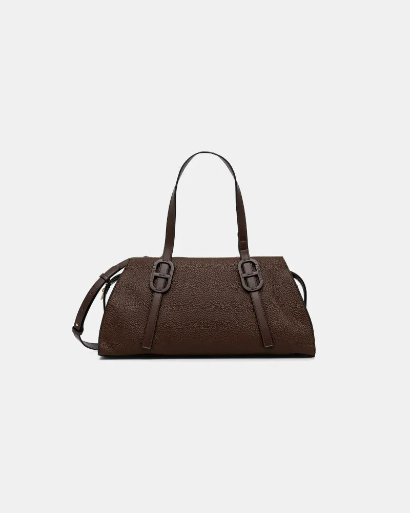 Twin-Set Topcase mit ovalem T Nero